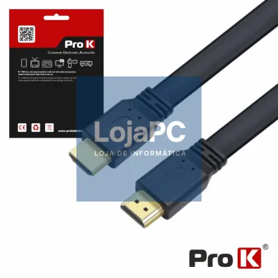 CABO HDMI DOURADO MACHO / MACHO 1.4 PRETO 5M FLAT PROK