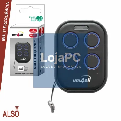 Comando Garagem Universal 4 Canais Multifreq/Rollingcode