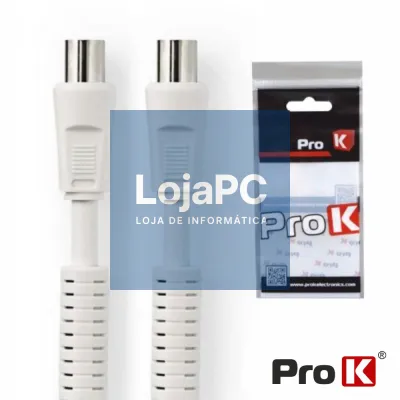 Cabo Coaxial Macho/Fêmea Branco 15m PROK