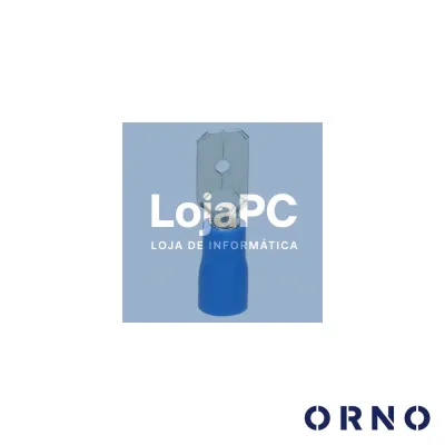 Terminal Faston Macho Isolado 6.3mm 10X Azul ORNO