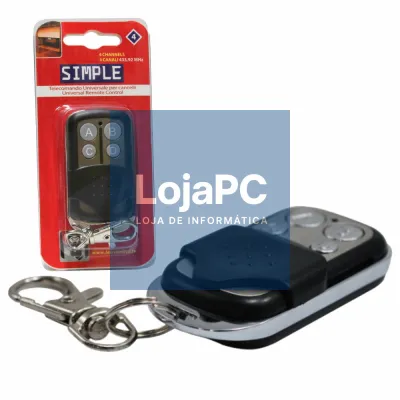 TELECOMANDO GARAGEM UNIVERSAL 4 CANAIS 433MHZ