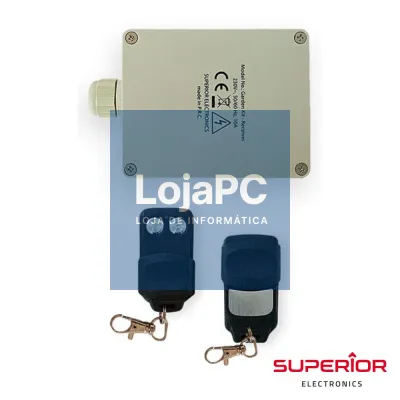 KIT EMISSOR RECEPTOR DE 2 CANAIS E 2 COMANDOS JARDIM