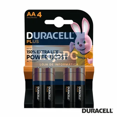 Pilha Alcalina LR6/AA 1.5V 4x Plus Power Boost DURACELL