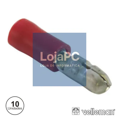 TERMINAL FASTON MACHO ISOLADO 3.9MM 10X VERMELHO