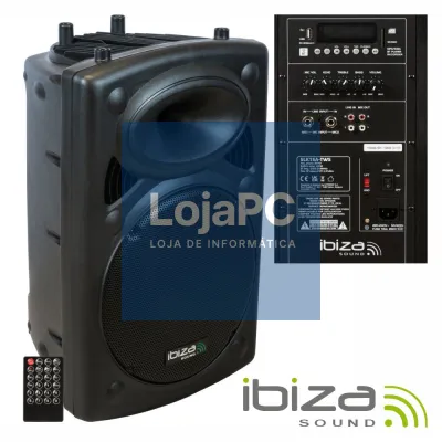 Coluna Amplificada 15" 800Wmáx USB/BT/TWS IBIZA