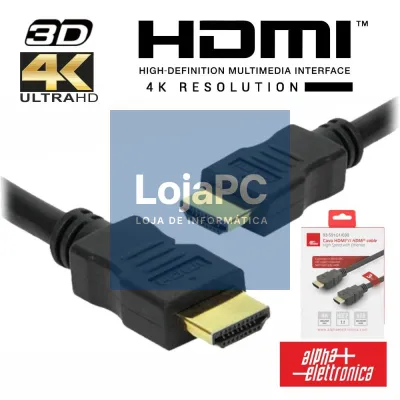 Cabo HDMI Dourado Macho / Macho 2.2 4K Preto 3m ALPHA