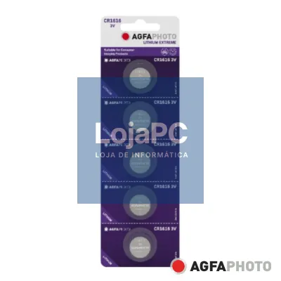 Pilha Lithium Botão CR1616 3V 5x Blister AGFAPHOTO