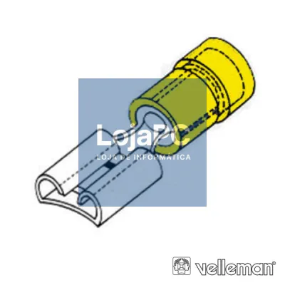 TERMINAL FÊMEA ISOLADO 6.4MM AMARELO 10X