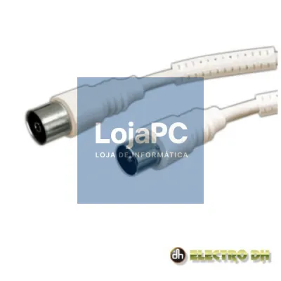 CABO COAXIAL MACHO/FÊMEA BRANCO 1.5M FILTRO FERRITE EDH