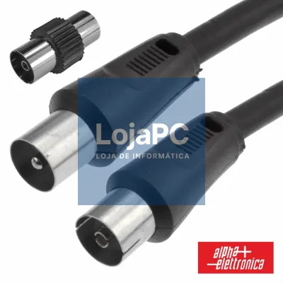 CABO COAXIAL MACHO/FÊMEA + ADAPTADOR PRETO 3M