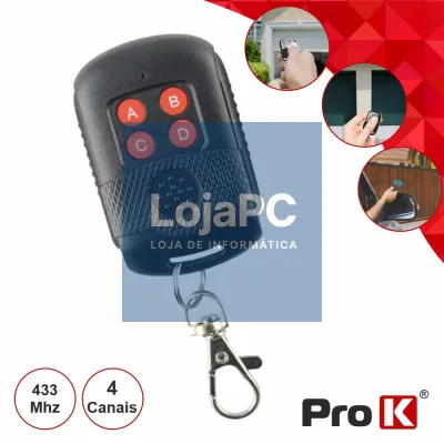 TELECOMANDO GARAGEM UNIVERSAL 4 CANAIS 433MHZ PROK