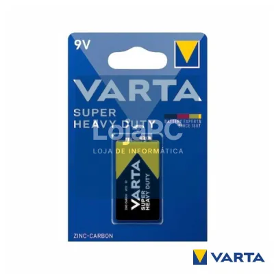 Pilha Zinco-Carvão 9V/6R6 VARTA