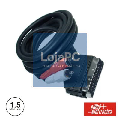 CABO SCART MACHO VÍDEO / 2 RCA MACHO 1.5M