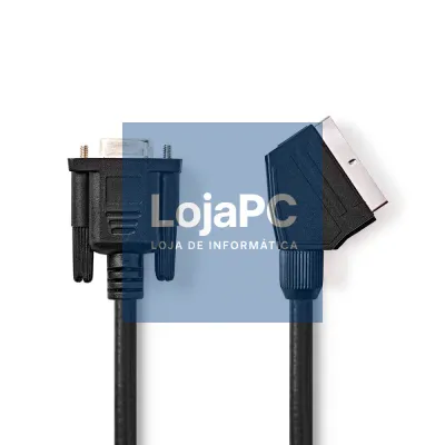 Cabo SCART Macho / VGA Fêmea 2m Preto