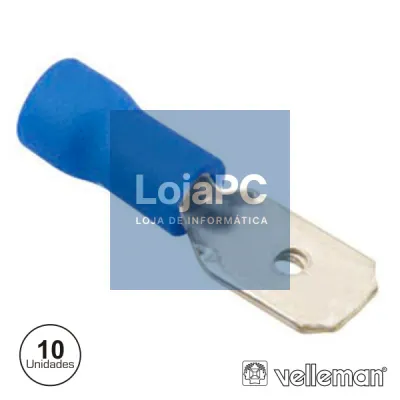 TERMINAL FASTON MACHO ISOLADO 4.8MM 10X AZUL