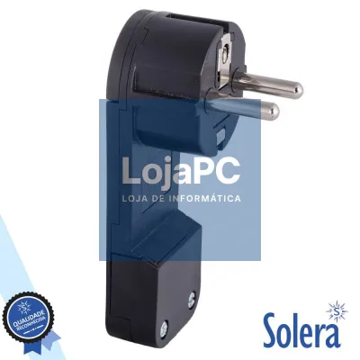 FICHA SCHUKO MACHO C/ TERRA ANEL EXTRAÇÃO 220V PRETA SOLERA