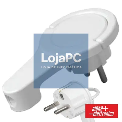 FICHA SCHUKO MACHO C/ TERRA ANEL EXTRAÇÃO 250V BRANCO