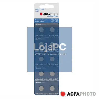 Pilha Botão Alcalina AG13 1.5V 1x Blister AGFAPHOTO