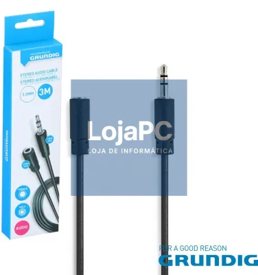 Cabo Jack 3.5mm Macho / Jack 3.5mm Fêmea 3M Stereo GRUNDIG