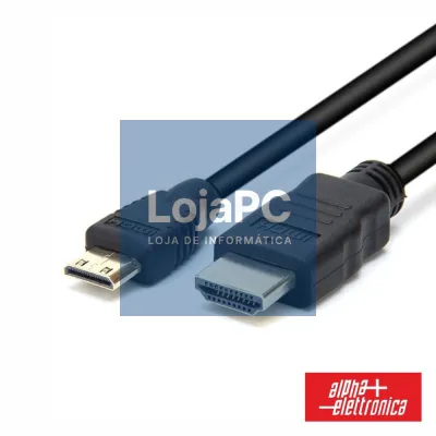 Cabo HDMI Dourado Macho / Mini HDMI Macho Preto 1.5m ALPHA
