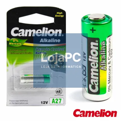 PILHA ALCALINA A27/LR27A 12V BLISTER CAMELION