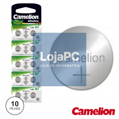 PILHA BOTÃO AG7 / LR57 1.5V 34MA 10X BLISTER CAMELION