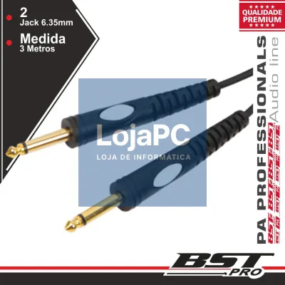 CABO JACK 6.35MM MACHO / MACHO 3M MN BSTPRO
