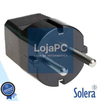 FICHA SCHUKO MACHO C/ TERRA 250V PRETA SOLERA