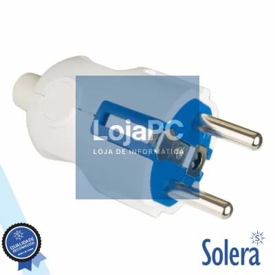 Ficha Schuko Macho 2P+E 16A 250V Branco SOLERA