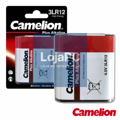 PILHA ALCALINA 3LR12 FLAT 4.5V 5900MA BLISTER CAMELION