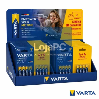 Expositor C/ 23 Blisters de Pilhas Longlife Power 4+4 VARTA