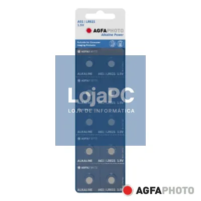 Pilha Botão Alcalina AG1 1.5V 10x Blister AGFAPHOTO
