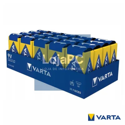 Pilha Alcalina 9V/6LR61 20X Industrial VARTA