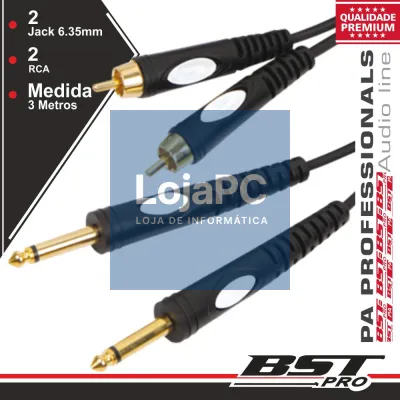 CABO 2-JACK 6.35MM MACHO / 2-RCA MACHO 3M MN BSTPRO