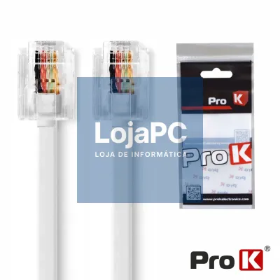 Cabo Telefone RJ11 Branco 10m PROK