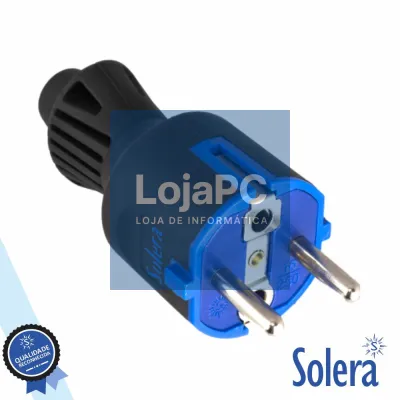 Ficha Schuko Macho 16A/250V Preto SOLERA