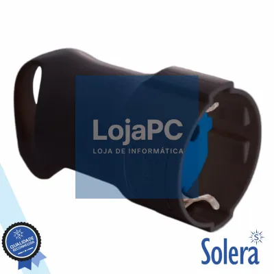 Ficha Schuko Fêmea 2P+E 16A 250V Preto SOLERA