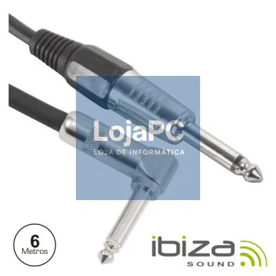 CABO JACK 6.35MM MACHO / MACHO 90º 6M MN IBIZA