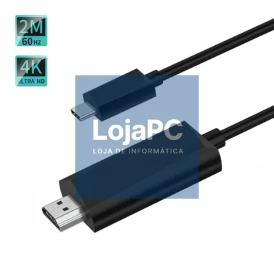 Cabo HDMI Macho / USB-C Macho Preto 4K 2m