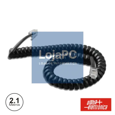 CABO TELEFONE 4P4C ESPIRAL PRETO 2.1M