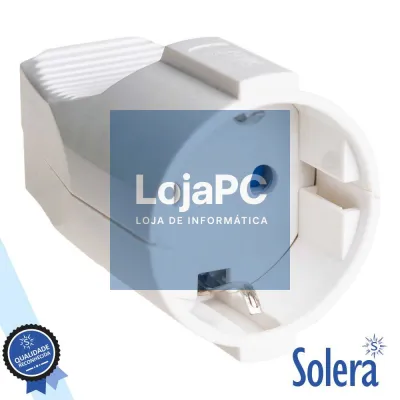 FICHA SCHUKO FÊMEA C/ TERRA 220V BRANCA SOLERA