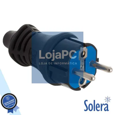 FICHA SCHUKO MACHO 16A/250V PRETA IP44 SOLERA