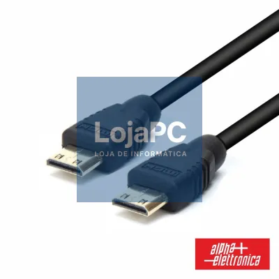 Cabo Mini HDMI Dourado Macho / Mini HDMI Macho Preto 2.5m