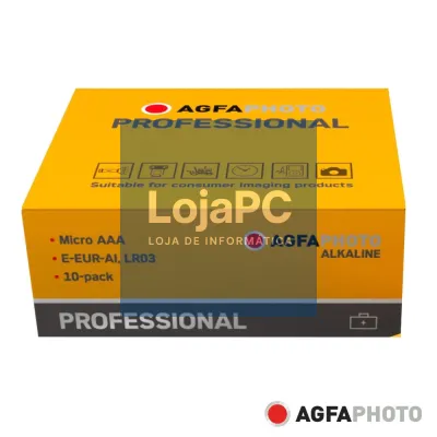 Pilha Alcalina AAA 1.5V 10x Industrial AGFAPHOTO