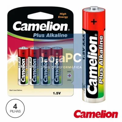 PILHA ALCALINA LR03/AAA 1.5V 4X BLISTER CAMELION