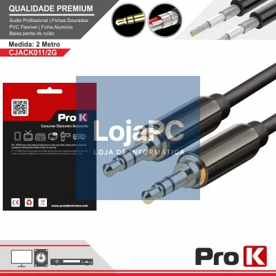 CABO JACK 3.5MM MACHO / JACK 3.5MM MACHO 2M ST PROK