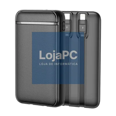 External Battery Power Bank 5000 mAh COOL (2 Cables: TYPE C / Lightning) Black