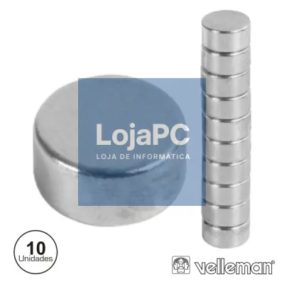 CONJUNTO DE 10 IMANS N35~N45 Ø10x5MM VELLEMAN