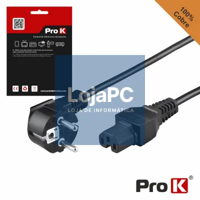 Cabo Alimentação Schuko Macho 3P / IEC C15 Fêmea 1.5m PROK
