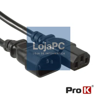 Cabo Alimentação IEC C13 Macho / C14 Fêmea 3G0.75mm 1.5m